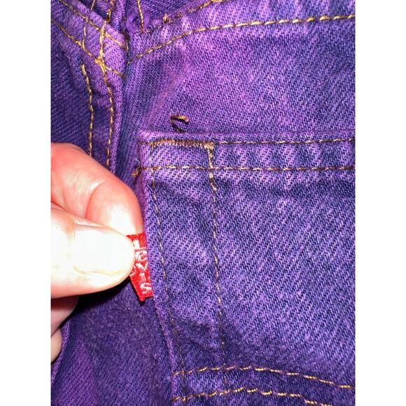 VINTAGE PURPLE LEVI'S 5O1 JEANS BOHO CLASSIC - Picture 5 of 9